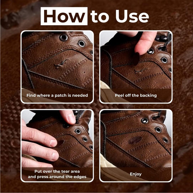 aZengear Repair Patches for Jackets, Tent, Shoe Toe, Air Mattress, Inflatables, PVC Gear - Waterproof, Self-Adhesive, Tear-Cold-Heat-Resistant, Down Puffer Coat (11 Pieces, Brown) - Image 2